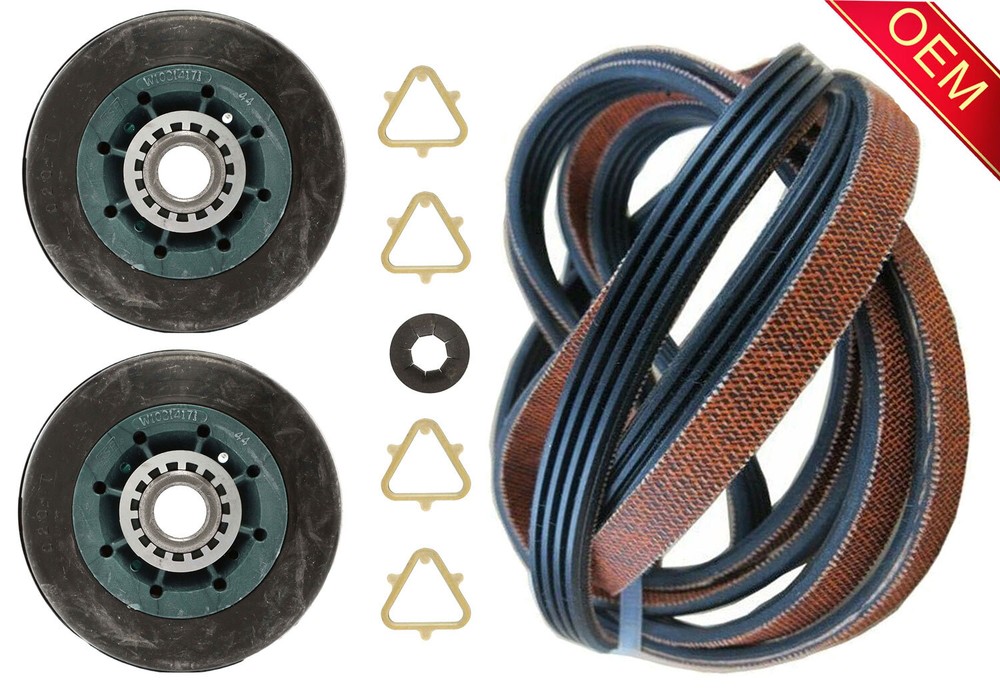 Kenmore 110.62202101 OEM Dryer Drum Rollers and Belt Replacement Kit