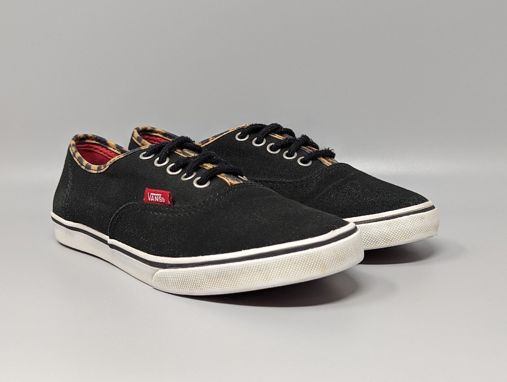 Vans Unisex Skate Shoes Lo Pro Black Leopard Sneakers Size Men's 4.5 Womens 6