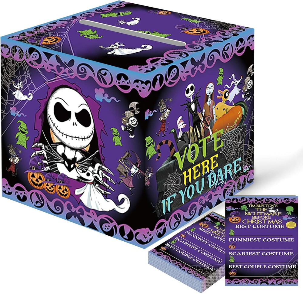 Nightmare Before Christmas Party Ballot Kit Box with 50pcs Voting Cards...