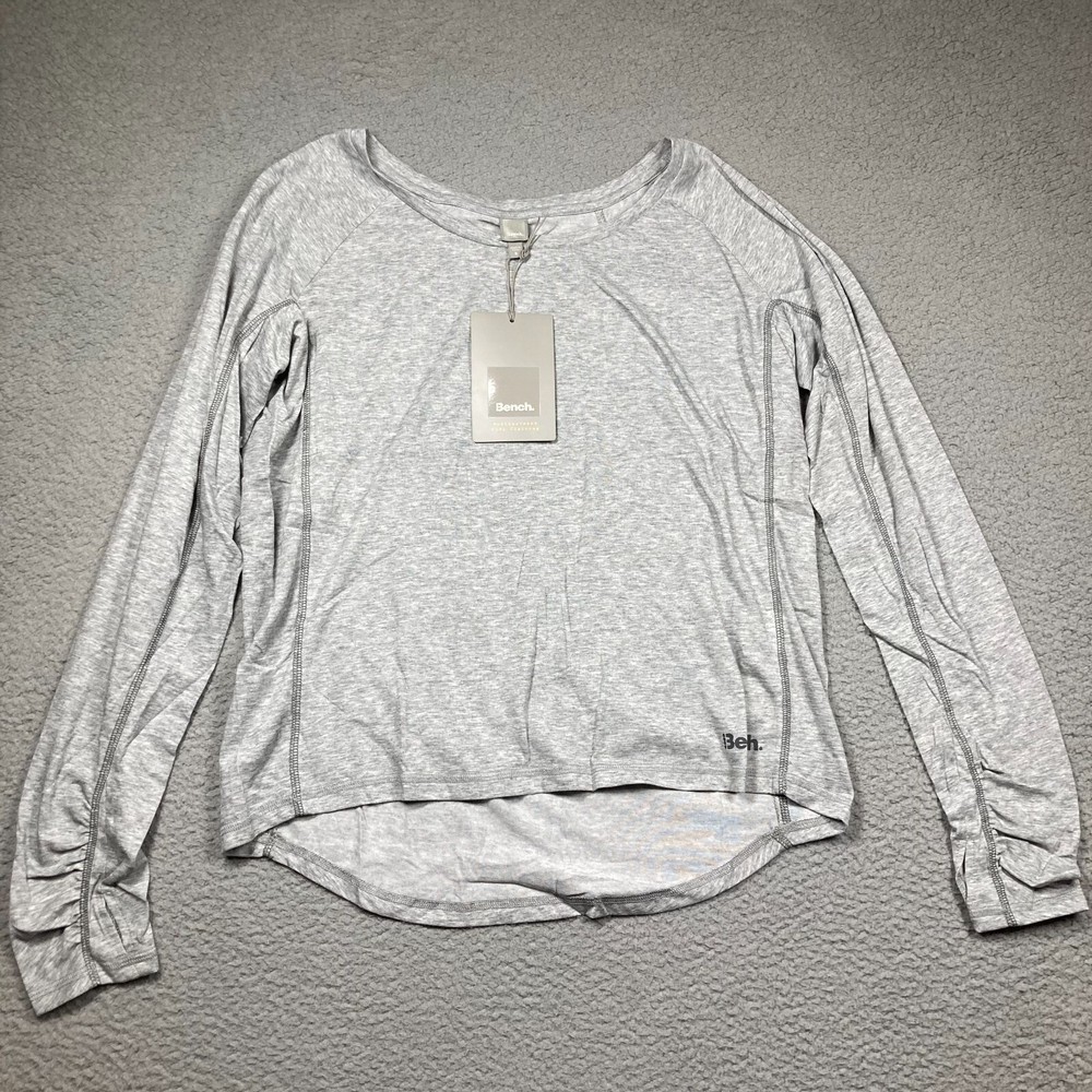 Bench Shirt Men's Small Gray Long Sleeve Activewear Top Stretch Casual Relaxed