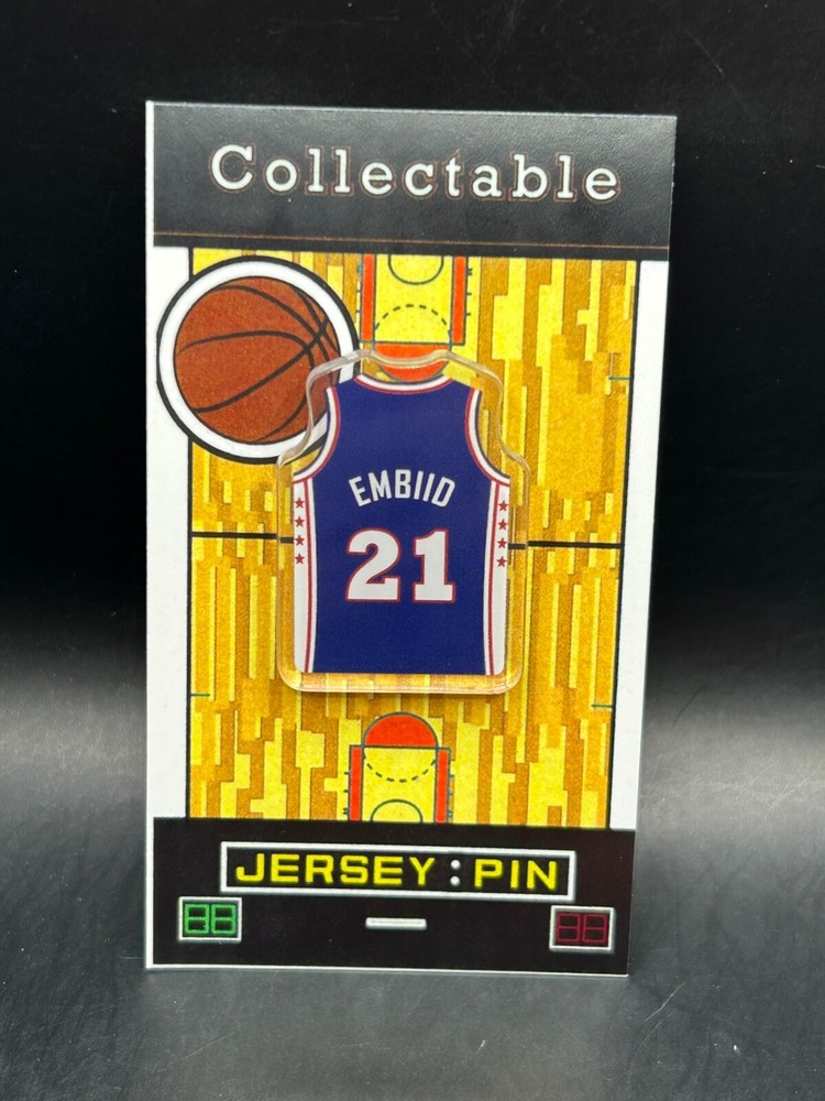 Joel Embiid Philadelphia 76ers Jersey Lapel Pin - Classic NBA Collectible