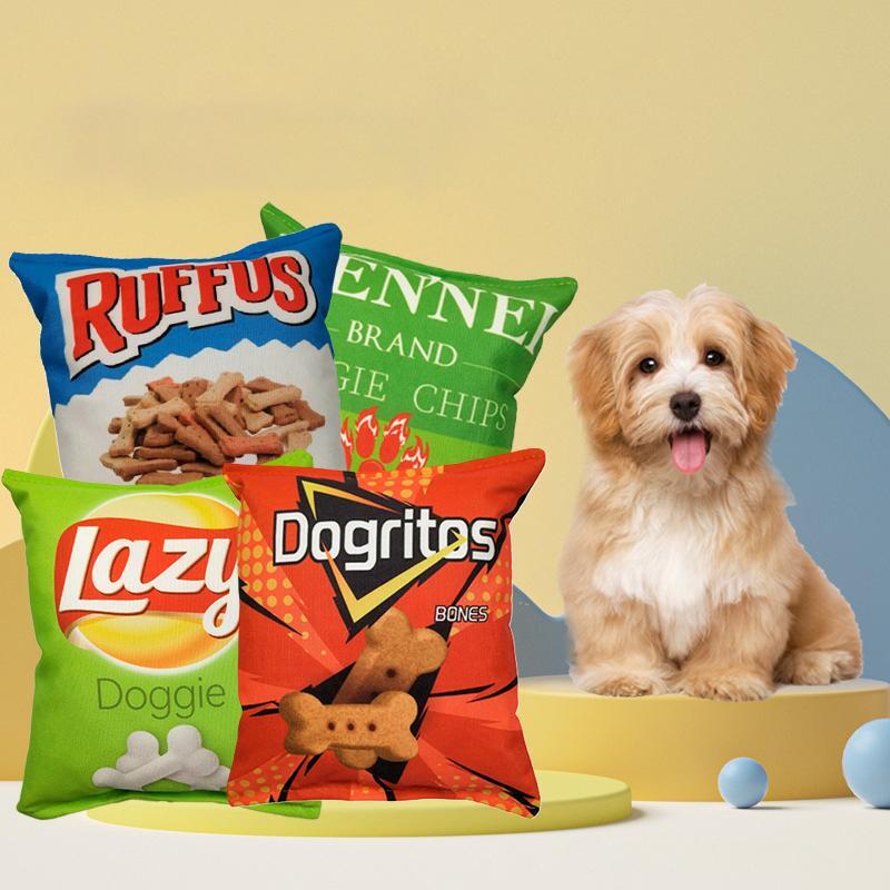 Funny Crisps Dog Toys Interaction Chew Molars Plush Dog Toys Bite Resistance Cle