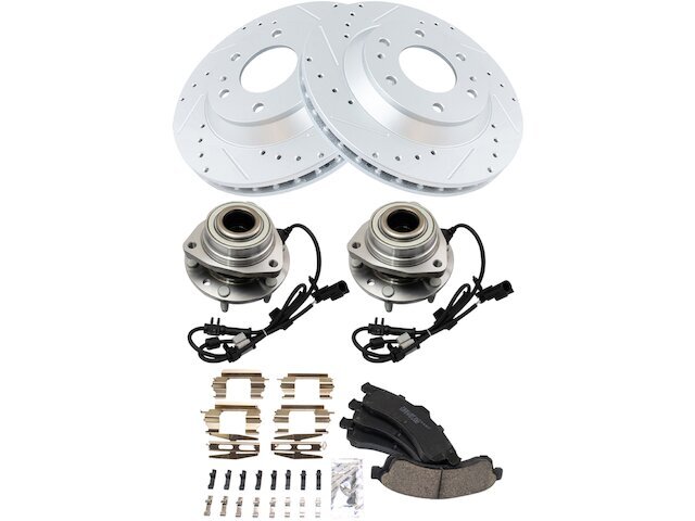 Front Brake Pad and Rotor and Wheel Hub Kit fits Bravada 2002-2004 87YGKY