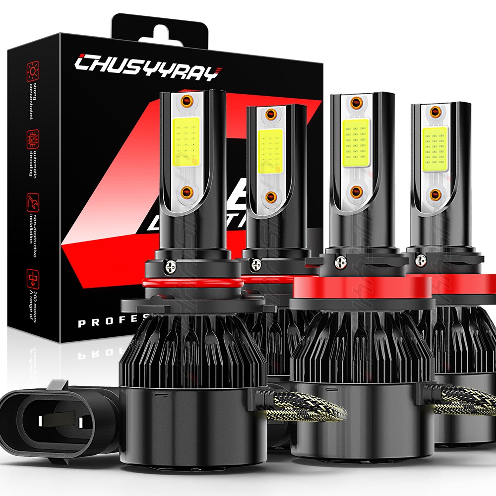 Para For Chevy Tahoe 2007-2018 2019 2020 -Kit de faros delanteros LED focos 4X