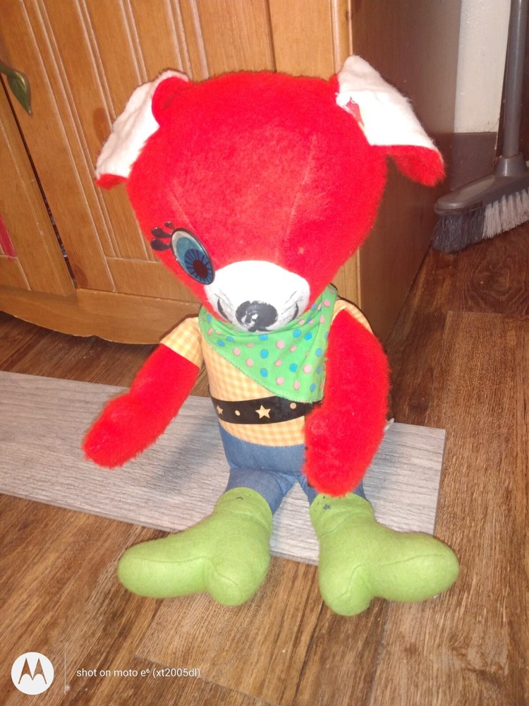 Vtg Mattel Originals Plush Doll Montana Mouse Sheriff Pull String Toy 1966 Rare