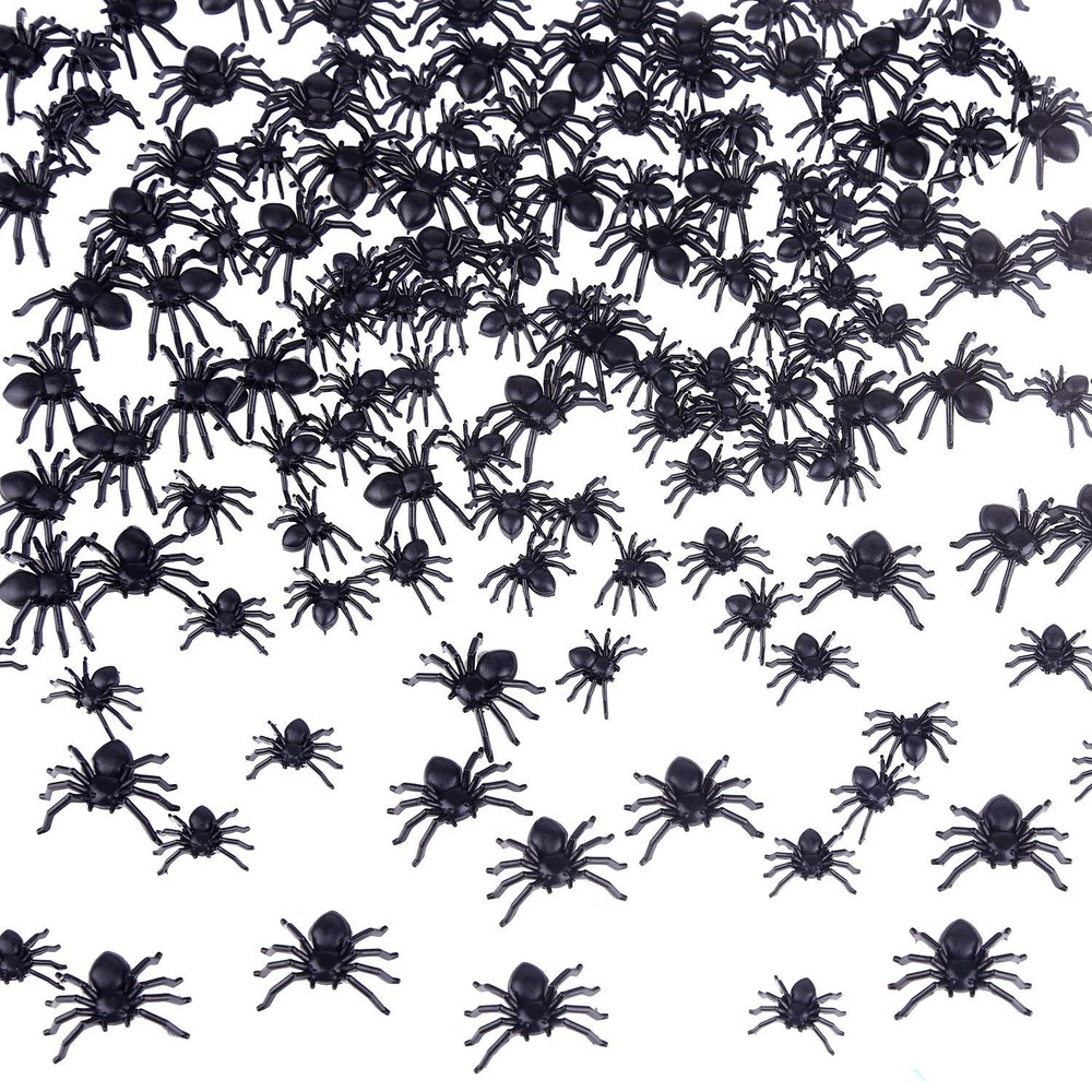 TUPARKA 500pcs Mini Realistic Plastic Spiders for Halloween Party Decorations