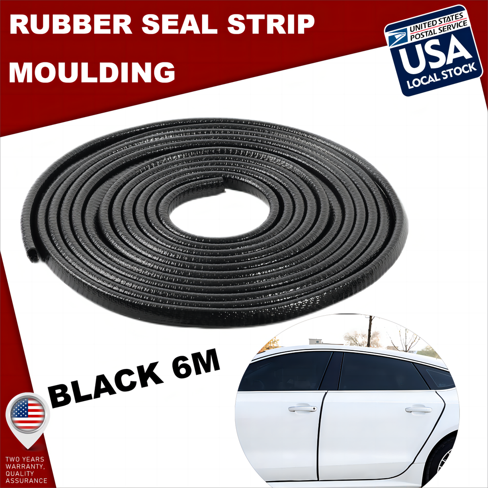6M U-Shape Car Door Edge Guard Rubber Trim Protector Strip Seal