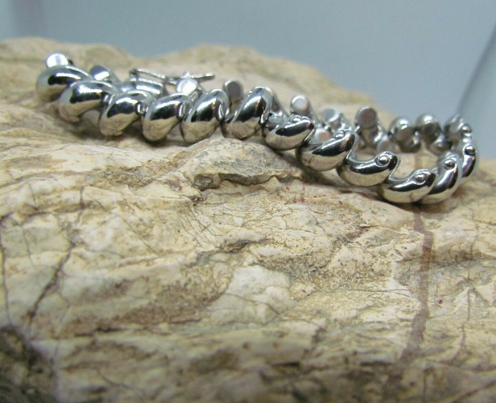 UniSex Braided Twist BRACELET STAINLESS STEEL SILVER LINK 7.5