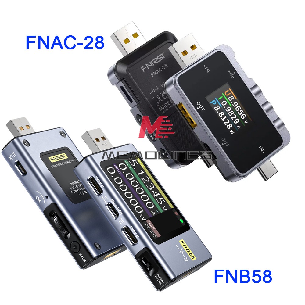 FNIRSI FNAC-28 FNB58 Type-C USB Tester Voltmeter Ammeter Voltage Current Meter