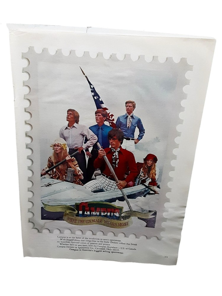 1970 Campus Sportswear What US Men Wear Most Original Print Ad