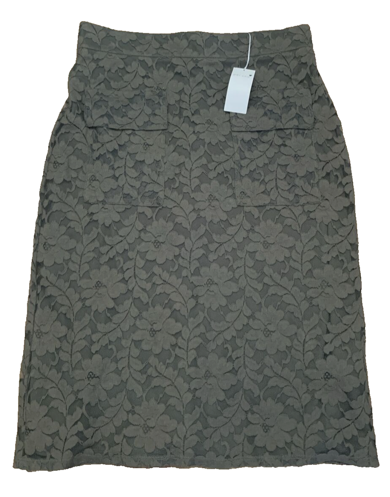 M&S PER UNA Khaki Green Floral Lace Skirt UK 14 EU 42 New RRP £45