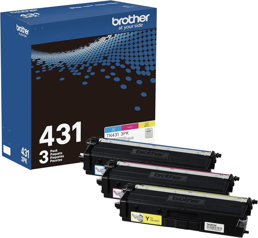Brother TN-431 3PK, Cyan, Magenta, Yellow, Standard Yield
