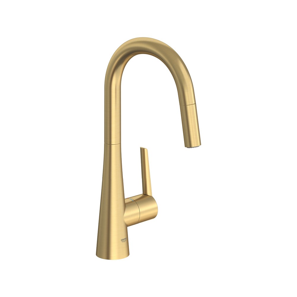 Grohe 32 226 3 Zedra 1.75 GPM 1 Hole Pull Down Kitchen Faucet - Brushed Cool