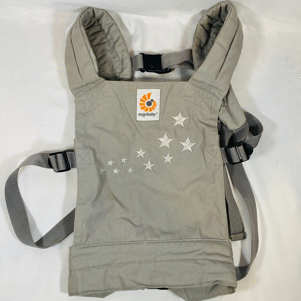 Ergobaby Baby Doll Carrier in Galaxy Gray w/ Stars Front/Back Carry Girl-Sized
