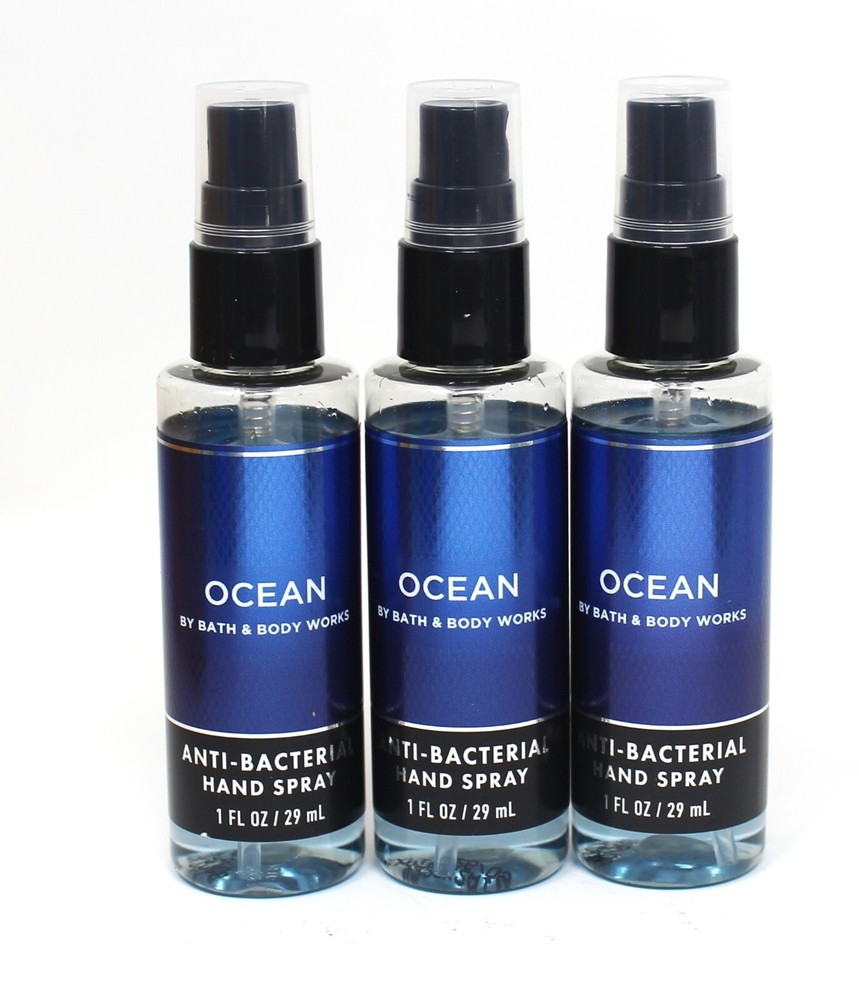 Bath & Body Works Ocean Anti Bacterial Hand Spray Travel 1 oz Lot of 3 Brand New