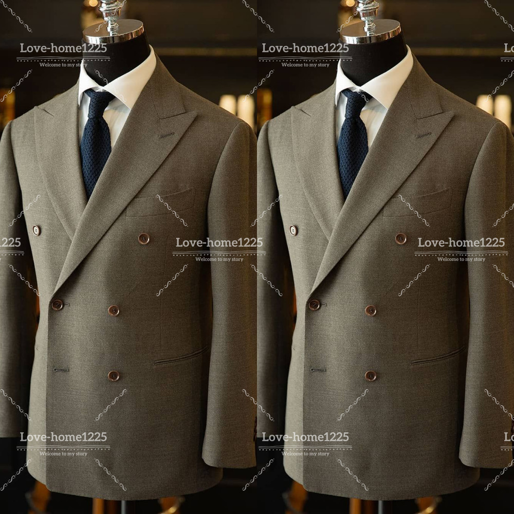 Tailored Men's Suit Formal Offical 2Pcs Double Breasted Business Tuxedo Jacket