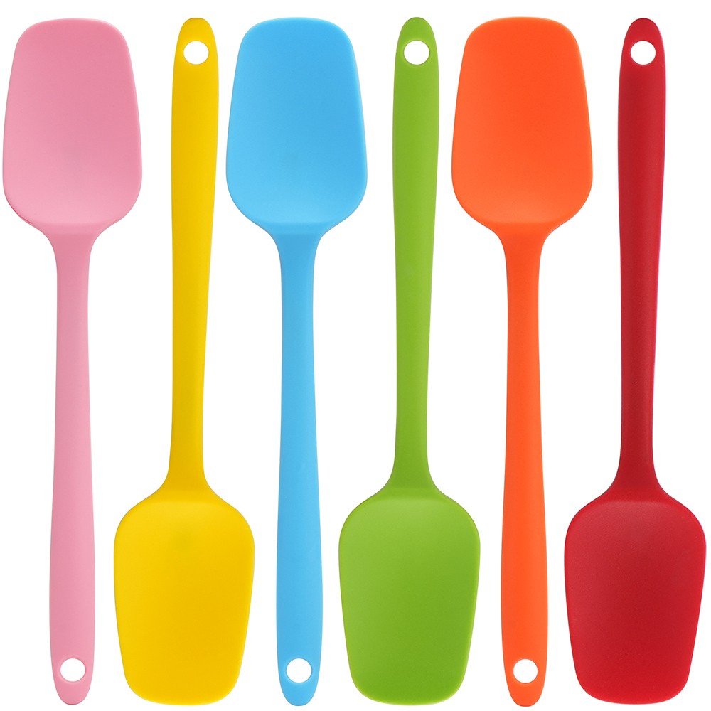 6PCS Silicone Spatulas Set Heat Resistant Spatula Baking Mixing Tool Multicolor