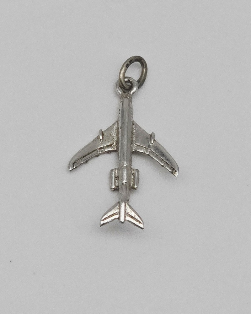Vintage Sterling Silver Commercial Airliner Airplane Travel Jet Plane Charm 1.4g