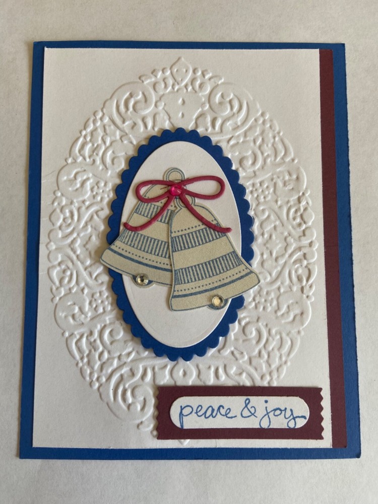 Seasonal bells Christmas peace card kit of 10 made w/ Stampin' Up!-image