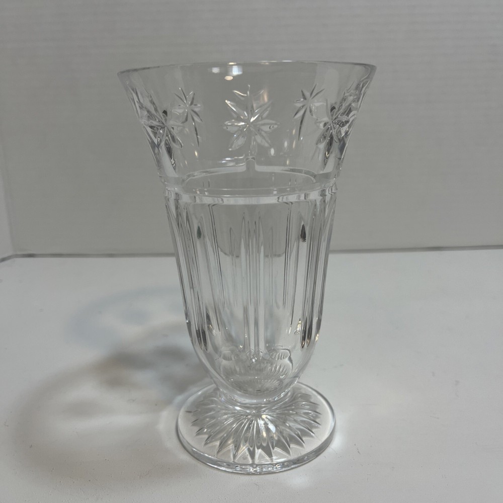 Waterford | Small Christmas Themed Crystal Starburst Vase 6in