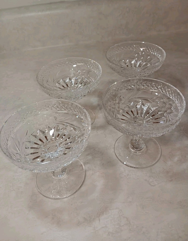 Crystal Champagne Mini Glasses Cut Design Set Of 4 for Party Glam Holiday