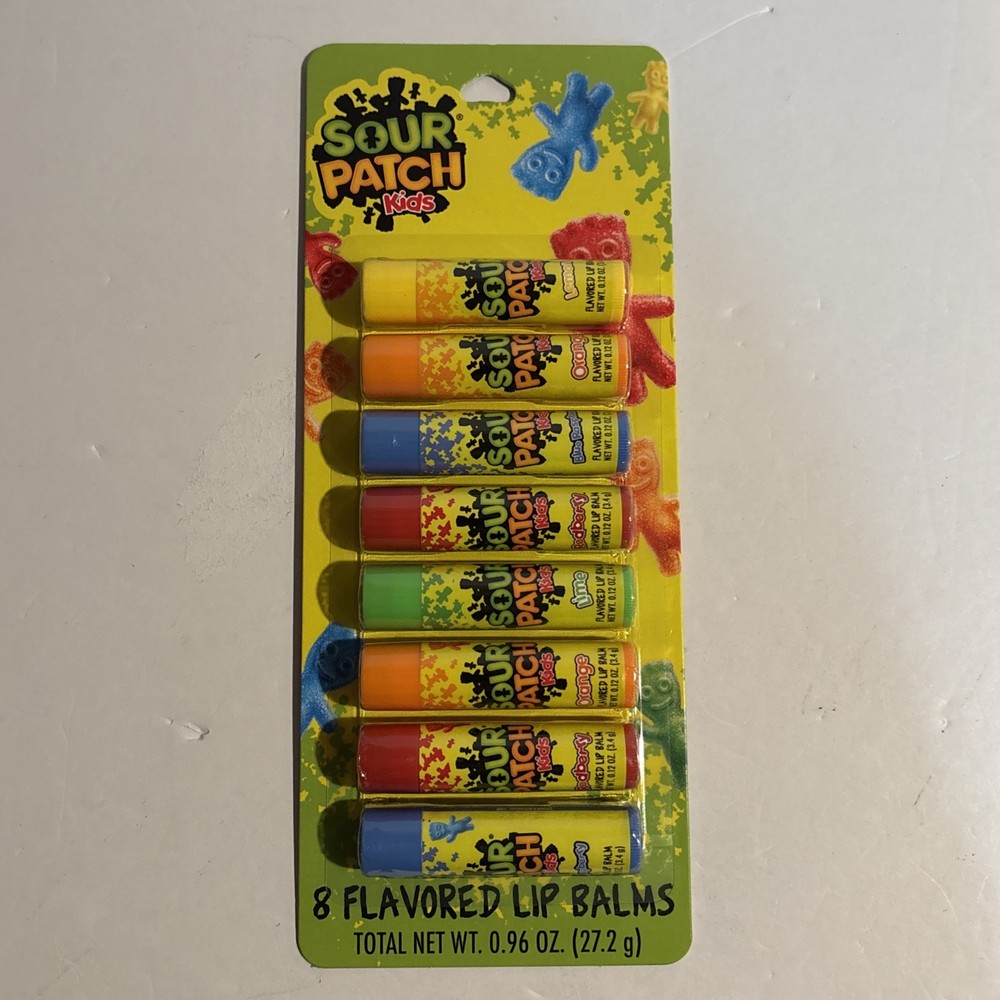Sour Patch Kids Flavored Lip Balm 8 Pack .96 Oz Brand New