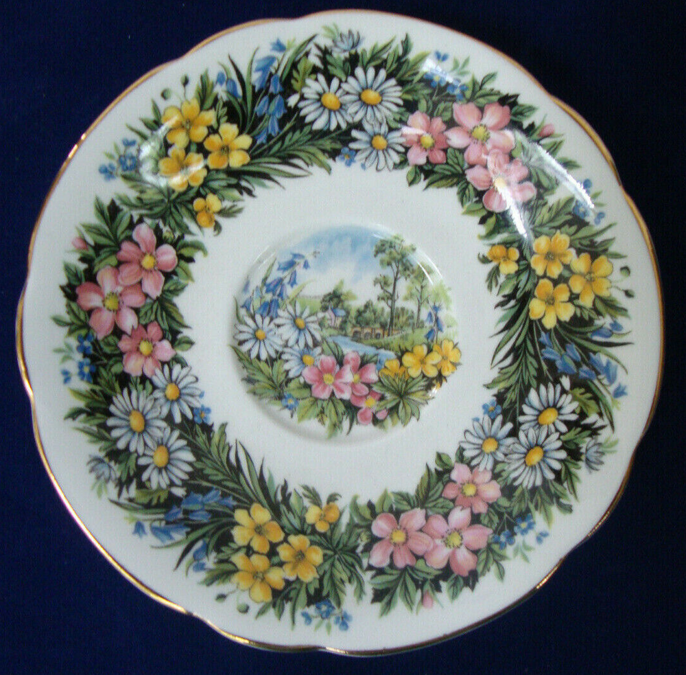 Paragon Seasonal Greetings SAUCER Summer Flowers England Floral Design  -image