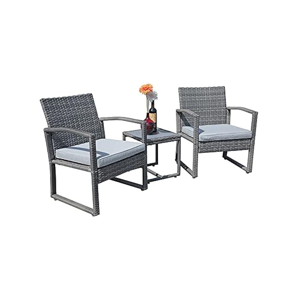 Modern Wicker Outdoor Furniture Set with Glass Table for Stylish Relaxation