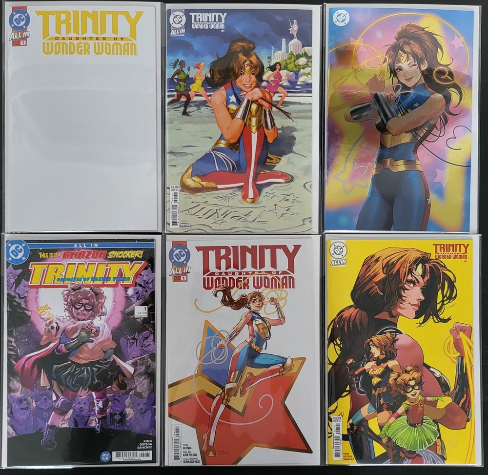 Trinity Daughter of Wonder Woman #1, Lot, 6 Standard Covers, NM or Better