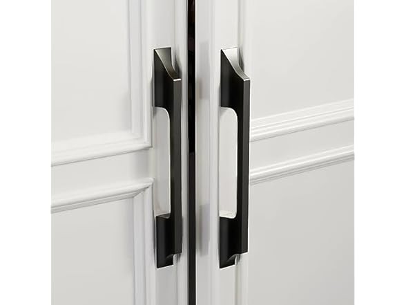 5 Pack Black Solid Alloy Cabinet Handles 5 Inch 128MM Hole Center