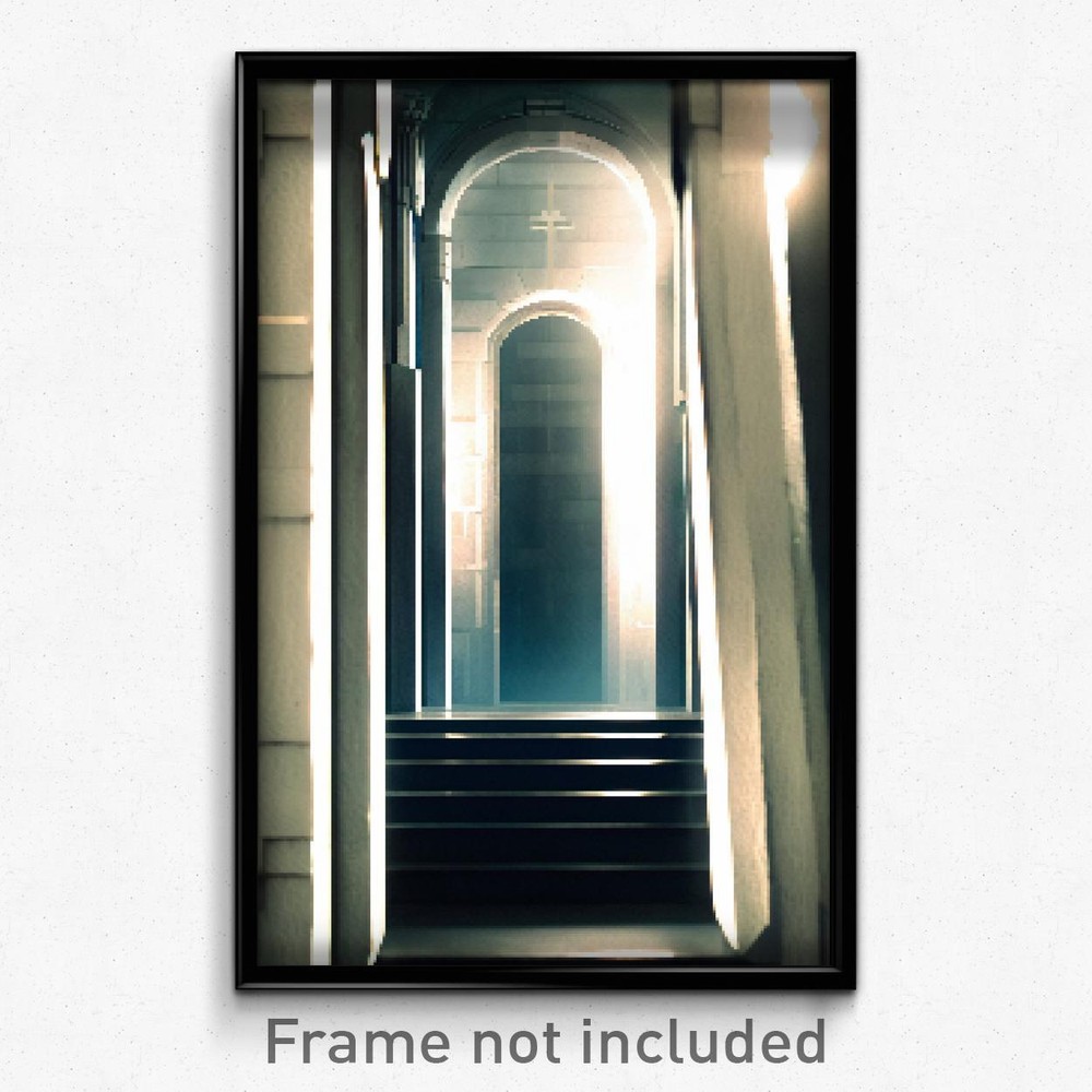 8-Bit Pixel Art Poster - Psychedelic Trippy Video Game Crypt Print