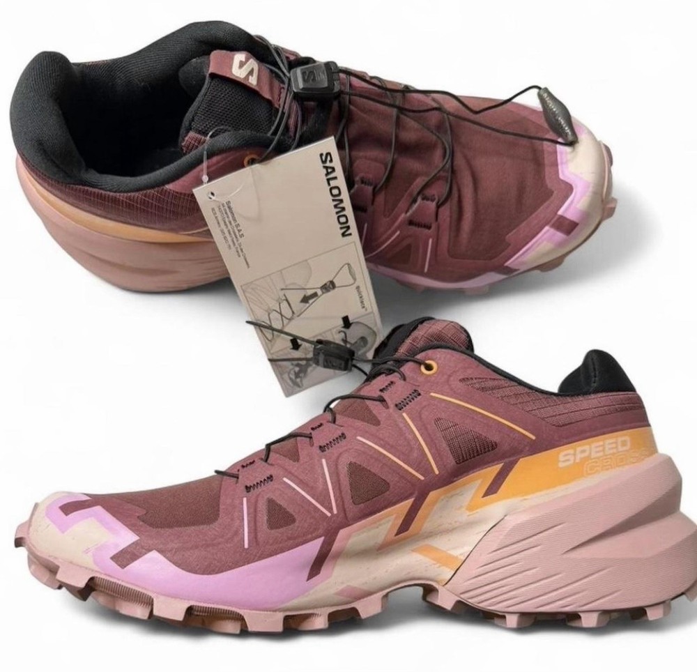 Salomon Speedcross 6 Womens US 8 Trail Running Shoes Burgundy Pink 475841