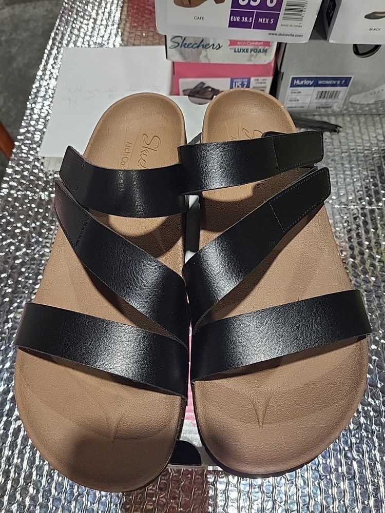 Skechers Luxe Foam Arch Comfort Sandals Women's US 9 Black