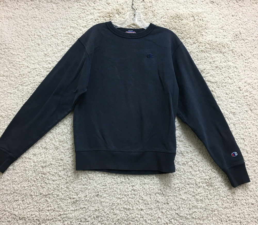 Champion Sweatshirt Small Adult Blue Crewneck Long Sleeve Pullover Athletic Mens