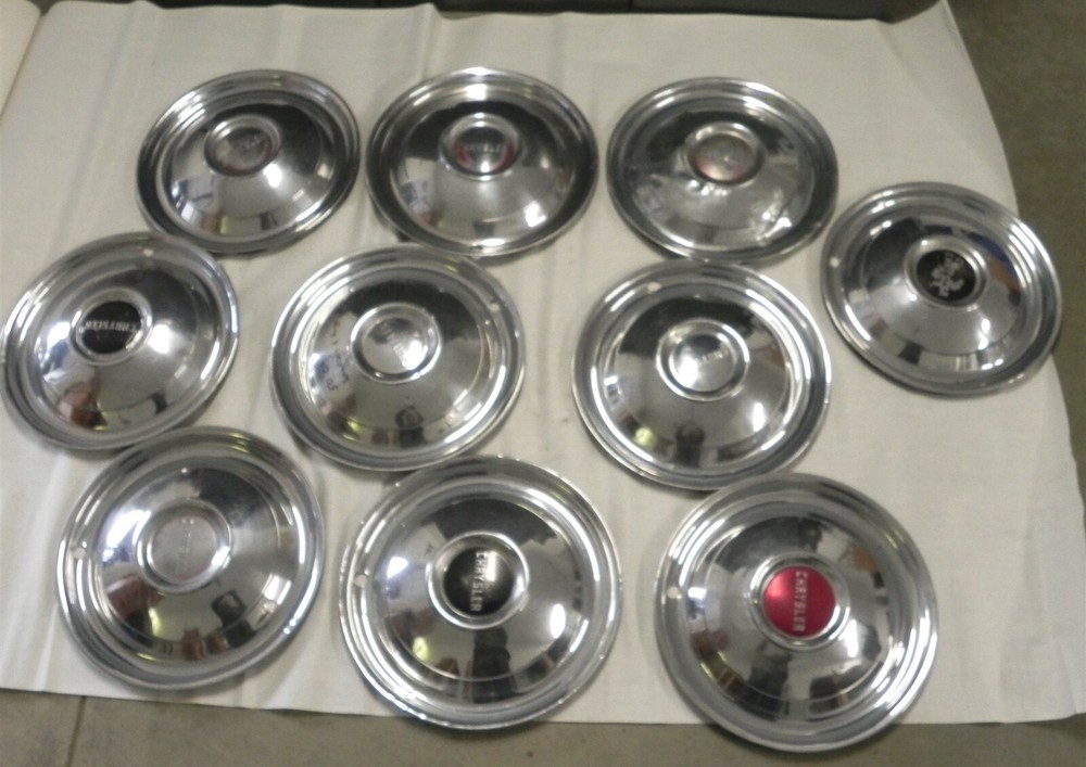 1950 Chrysler Original Factory Hubcaps Lot of 10 Vintage OEM Wheel Covers