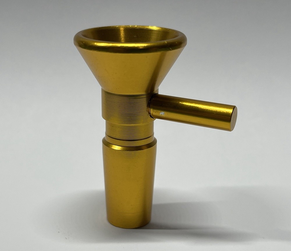 14mm Male Shatterproof Bowl For Tobacco Water Pipe Gold Metal Hookah Piece