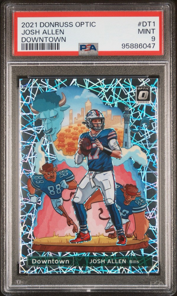 2021 Donruss Optic Football Josh Allen Downtown No. DT-1 PSA 9 Case Hit SSP