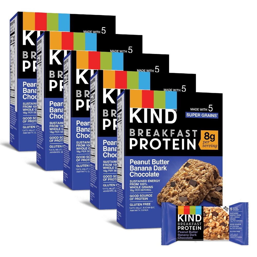 kind breakfast healthy snack bar peanut butter banana dark chocolate gluten