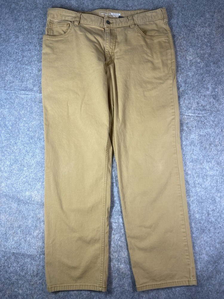 Carhartt Men’s Cargo Workwear Pant Relaxed Fit Canvas Dark Khaki Size 38x32