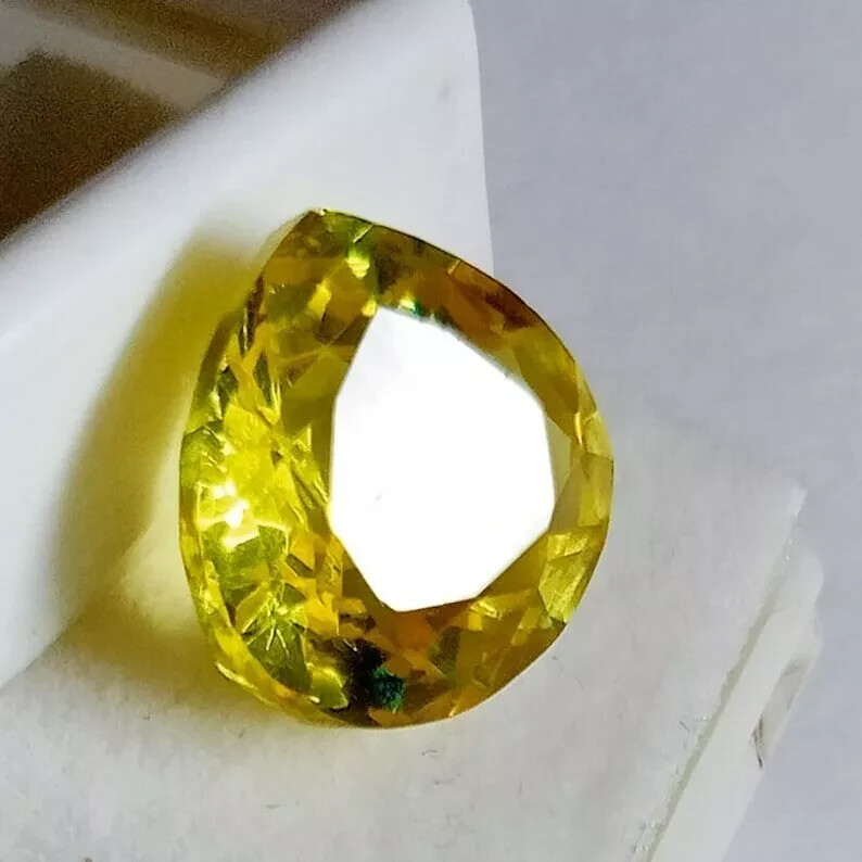 Natural Pear-Cut Yellow Sapphire Loose Gemstone 11.59 Ct EGL Certified