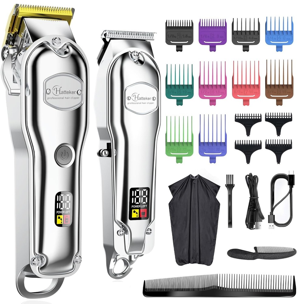 Hatteker Men's IPX7 Waterproof Cordless Hair Clipper for Professional Barbering