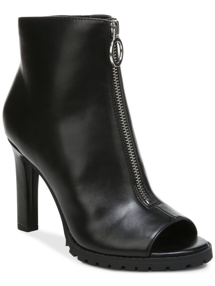 BAR III Womens Black Goring Arch Support Dillian Open Toe Stiletto Shootie 5.5 M