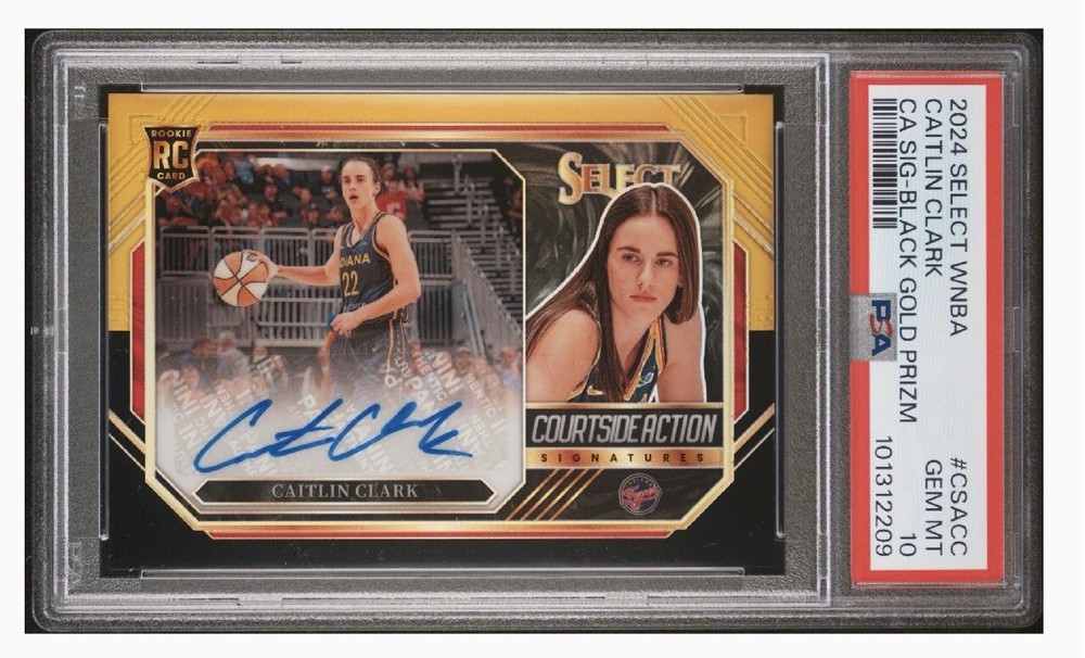 2024 Select WNBA Caitlin Clark Black/Gold Auto 5/5 PSA 10!