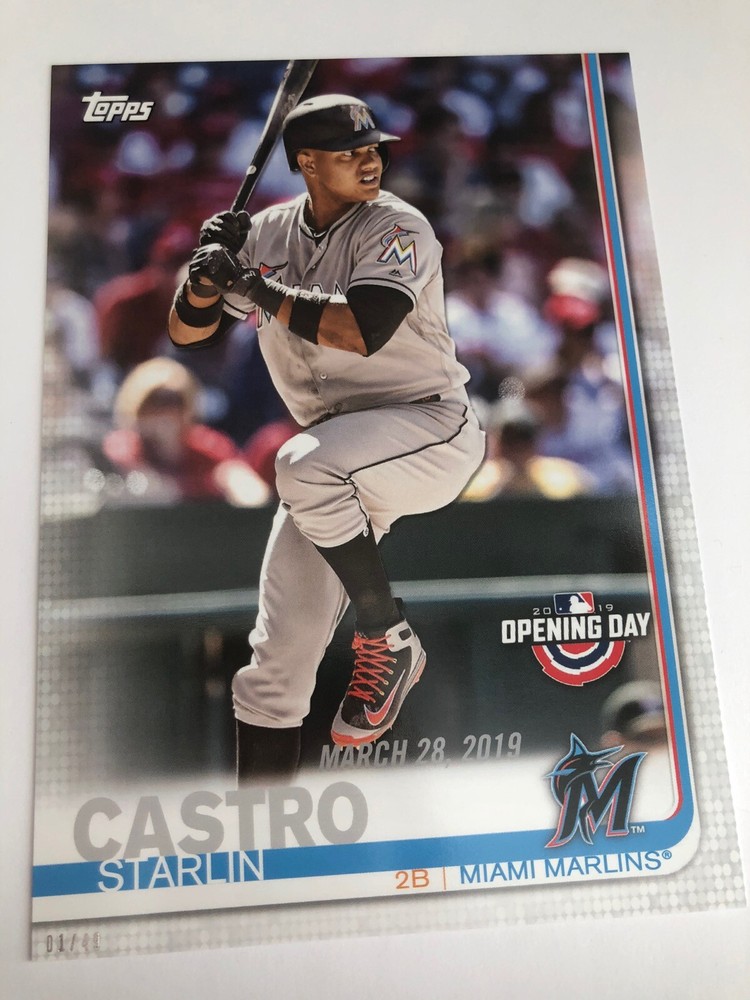2019 Topps Opening Day Jumbo 5x7 Starlin Castro Marlins 87 01/49 Limited Edition