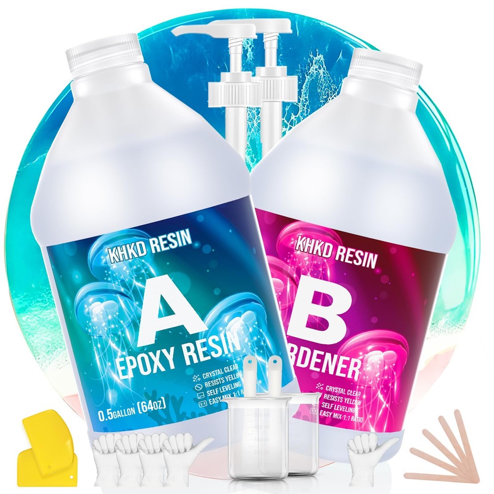 1 Gallon Crystal Clear High Gloss UV Resistant Epoxy Resin Kit