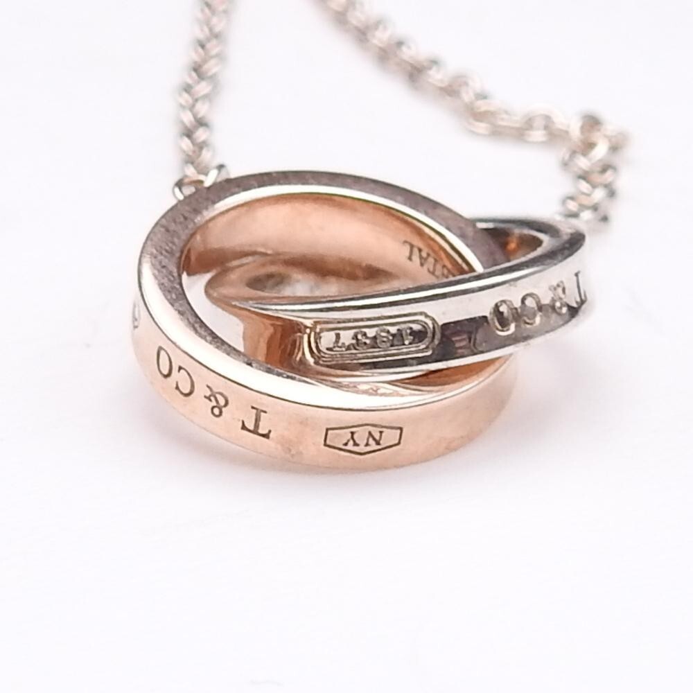 Tiffany &Co. Interlocking Circle Bracelet Rubelto Metal SV925 1837 Used