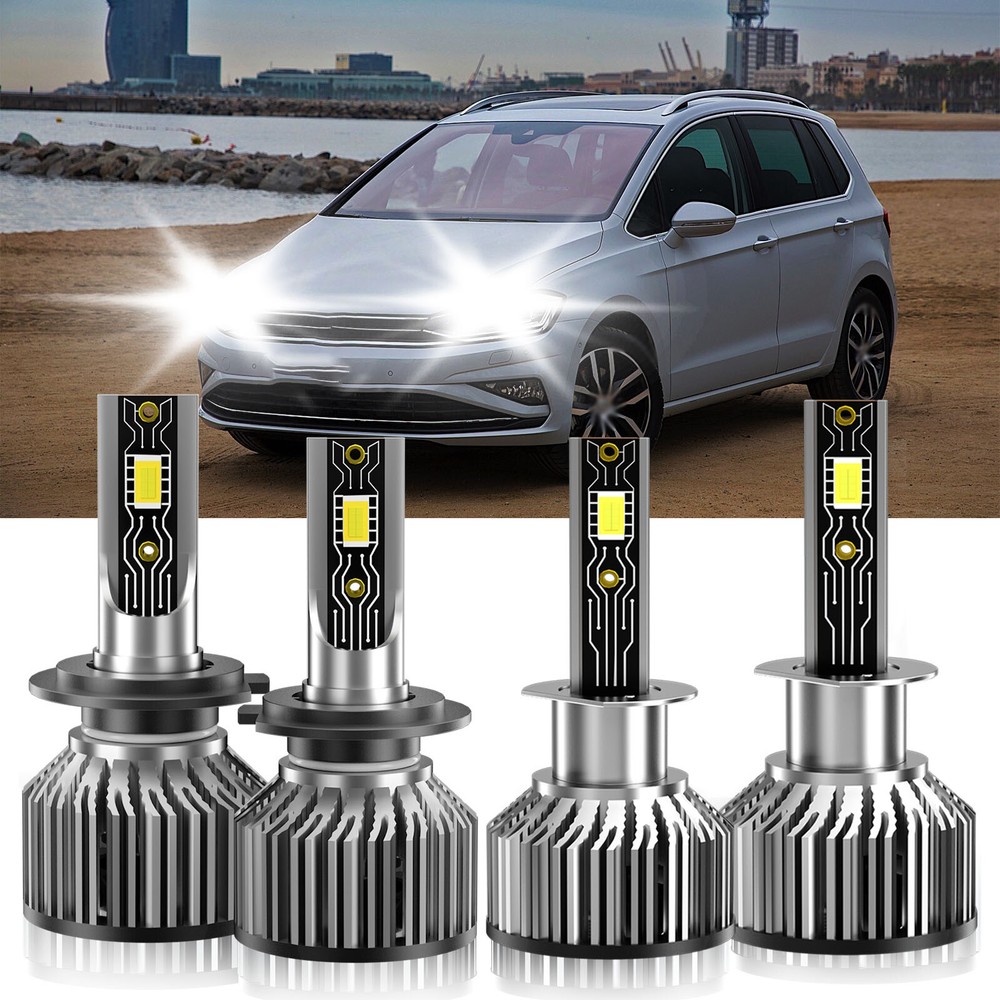 For SportVan 2007-2007 4X H1+H7 LED Headlight Bulbs Kit High Low Beam 6500K