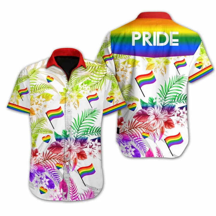 Beach Shirt Lgbt Pride Hawaiian 3D Men Shirt For Lgbt Community Queer Lgbt Lgb