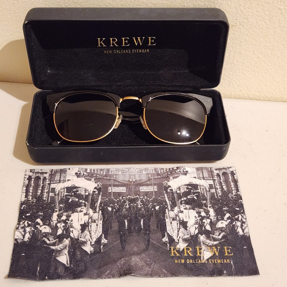 Krewe Du Optic L.G.D. Polarized Sunglasses Black + Crystal Unisex Handmade Specs