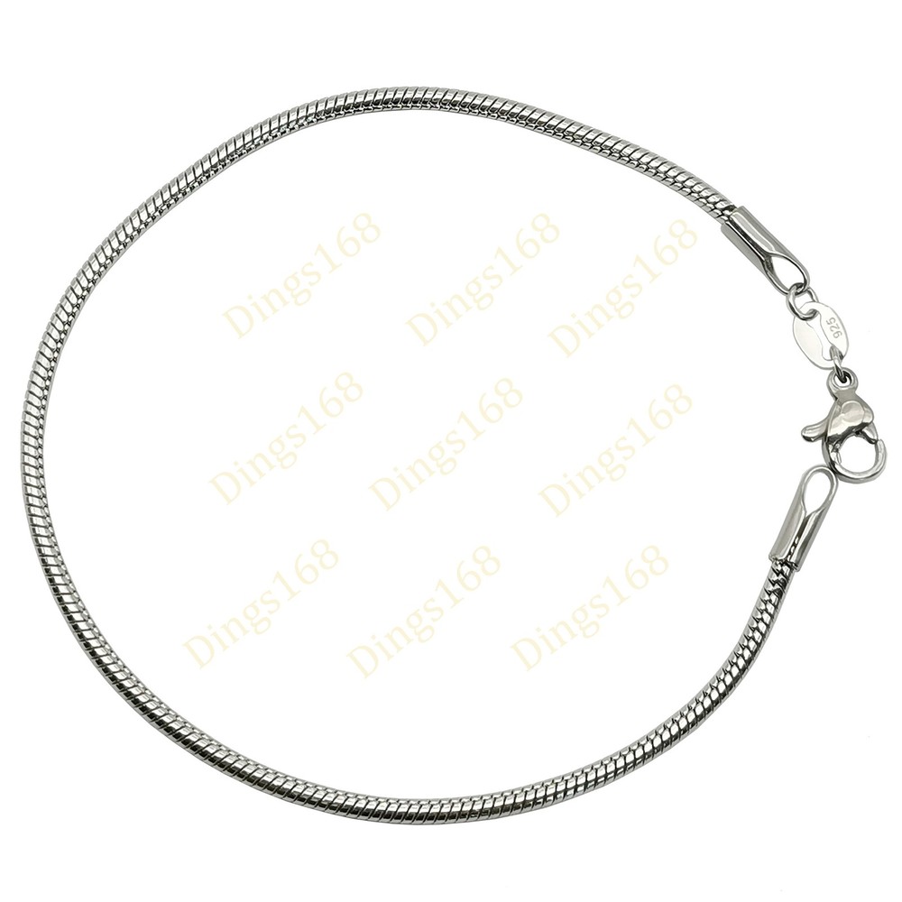 Designer Inspired 925 Sterling Silver 6 Inch 2mm Italian Snake Chain Bracelet or Anklet
